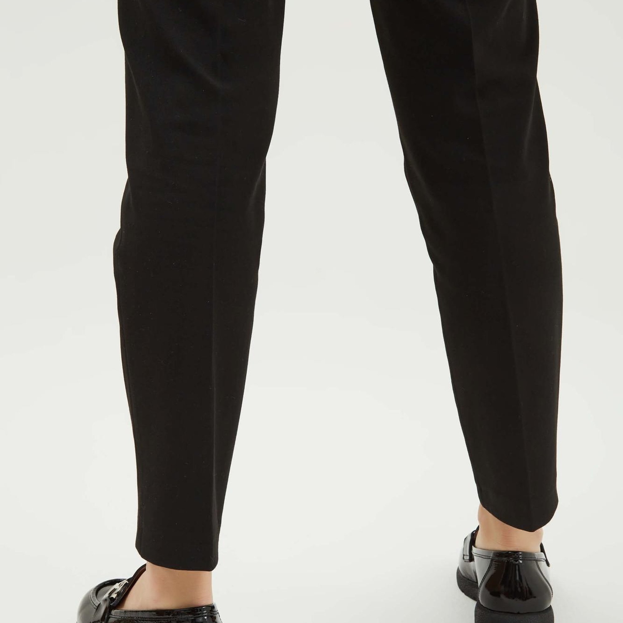 Tamer Tanca Kadın Hakiki Deri Siyah Rugan Loafer Ayakkabı