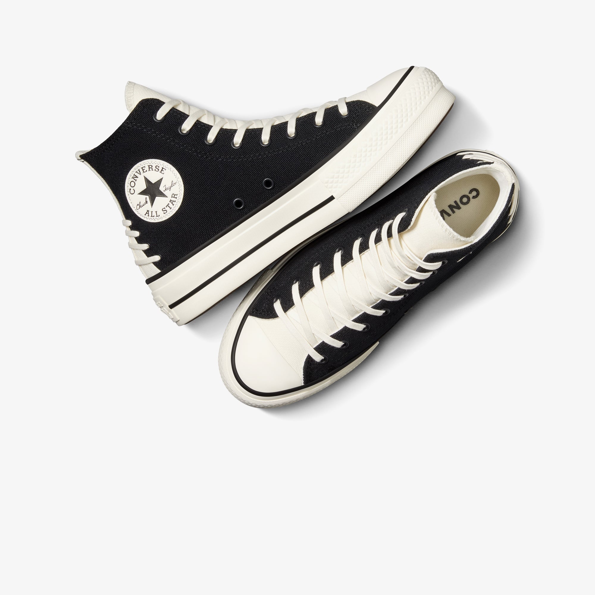 Converse Chuck Taylor All Star Crafted Laces Lift Kadın Siyah Platform Sneaker