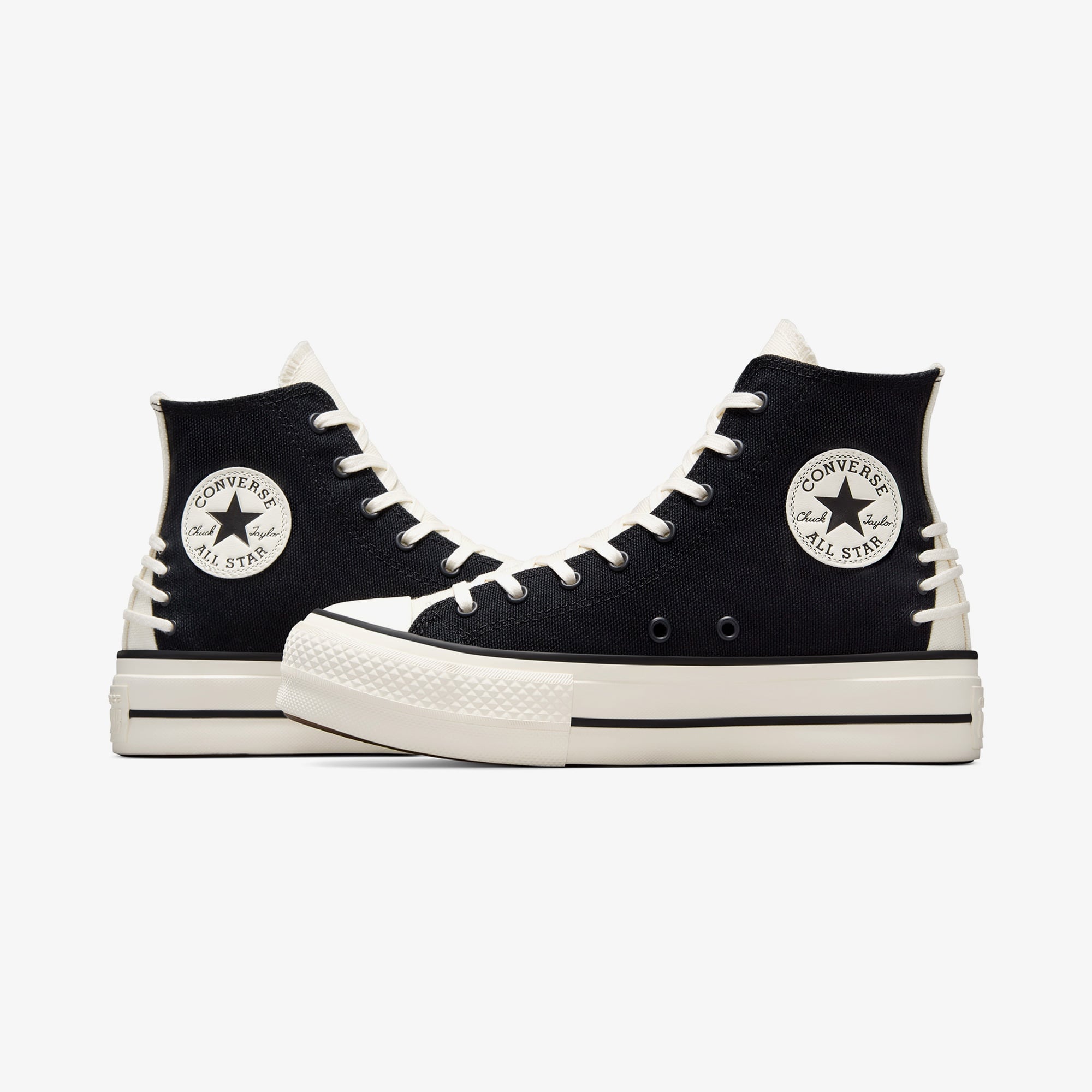 Converse Chuck Taylor All Star Crafted Laces Lift Kadın Siyah Platform Sneaker