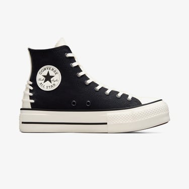 Converse Chuck Taylor All Star Crafted Laces Lift Kadın Siyah Platform Sneaker