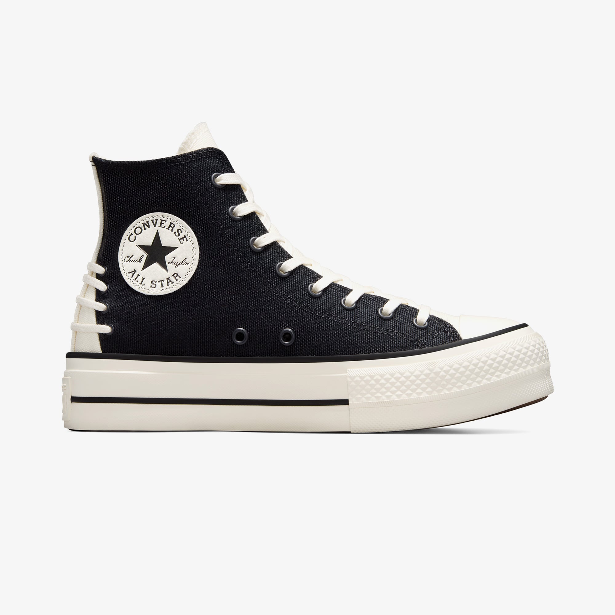  Converse Chuck Taylor All Star Crafted Laces Lift Kadın Siyah Platform Sneaker