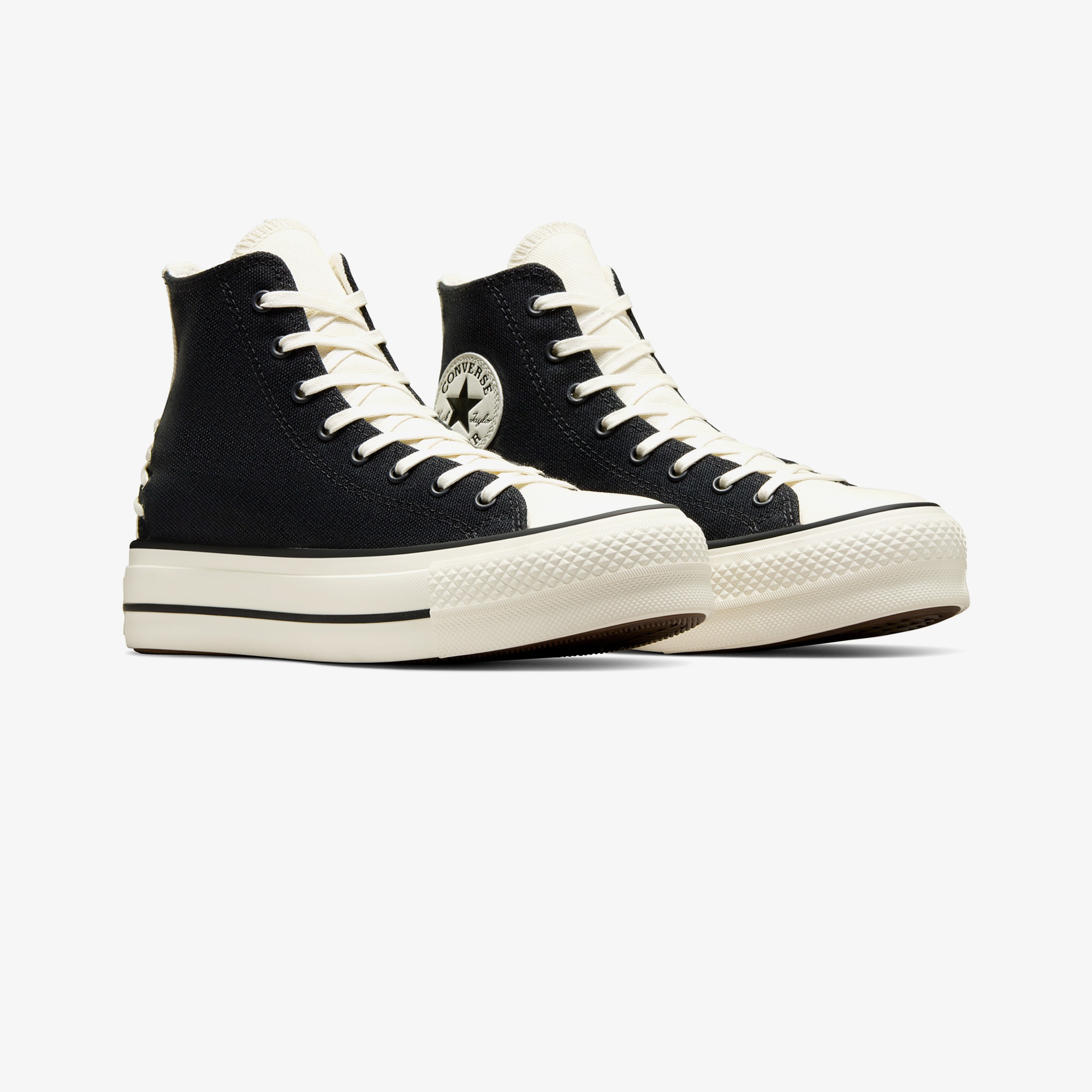 Converse Chuck Taylor All Star Crafted Laces Lift Kadın Siyah Platform Sneaker