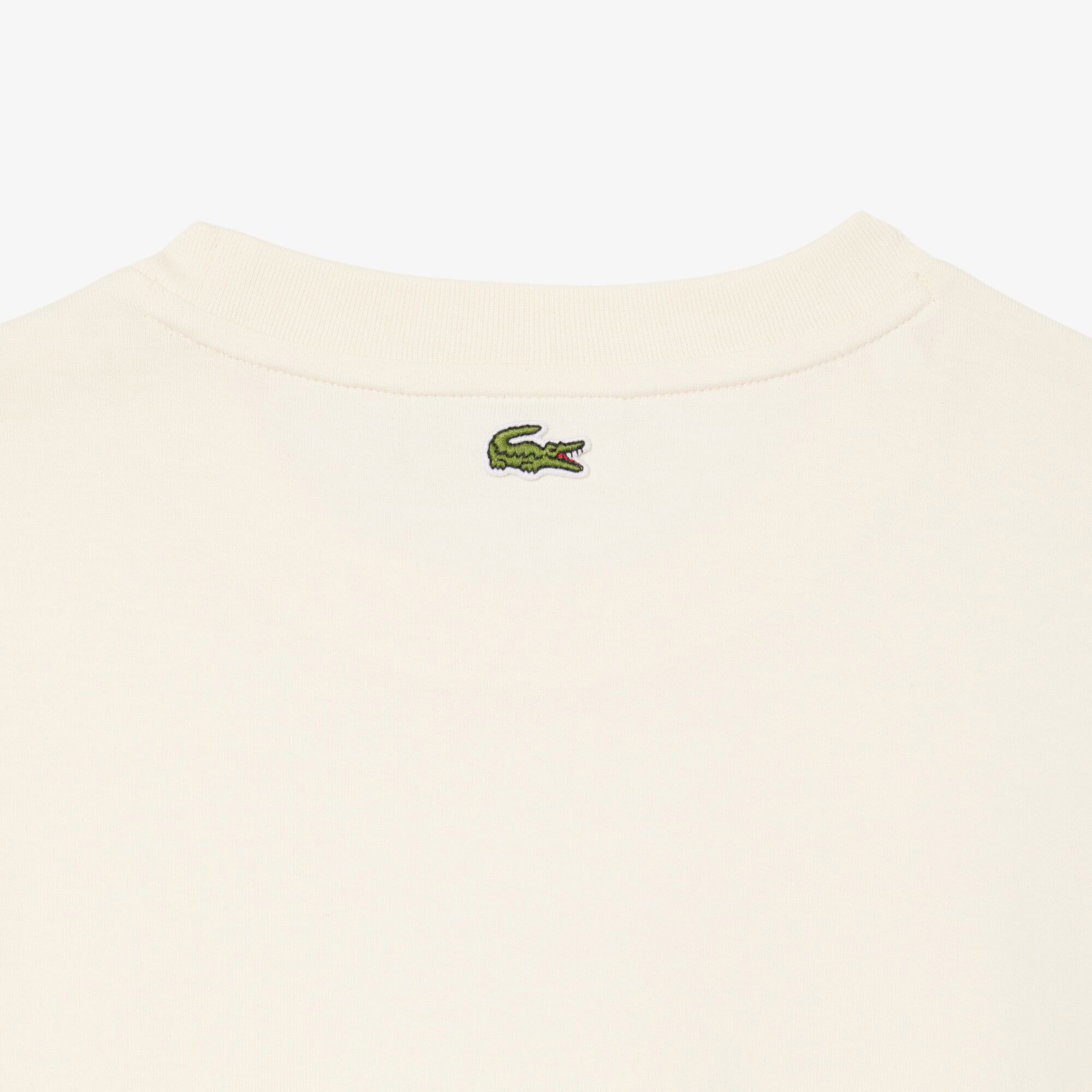 Lacoste Print Cotton Kadın Bej T-Shirt