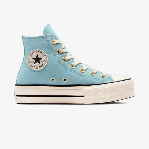  Converse Chuck Taylor All Star Lift Kadın Açık Mavi Süet Platform Sneaker