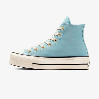  Converse Chuck Taylor All Star Lift Kadın Açık Mavi Süet Platform Sneaker