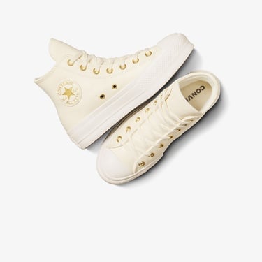  Converse Chuck Taylor All Star Lift Kadın Krem Deri Platform Sneaker