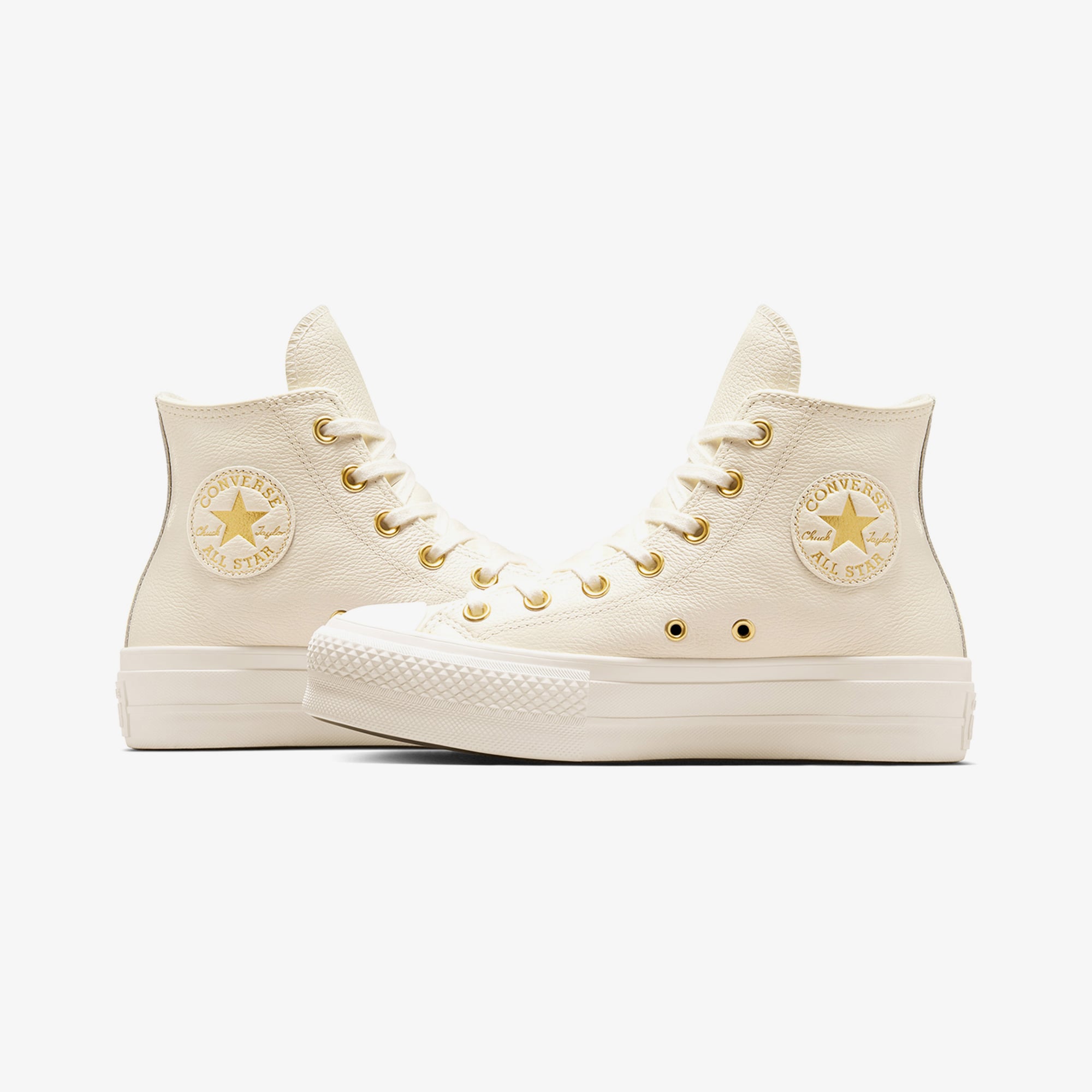 Converse Converse Chuck Taylor All Star Lift Kadın Krem Deri Platform Sneaker | FashFed Krem - 7. görsel