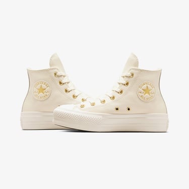  Converse Chuck Taylor All Star Lift Kadın Krem Deri Platform Sneaker