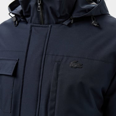  Lacoste Erkek Regular Fit Kapüşonlu Baskılı Lacivert Yağmurluk