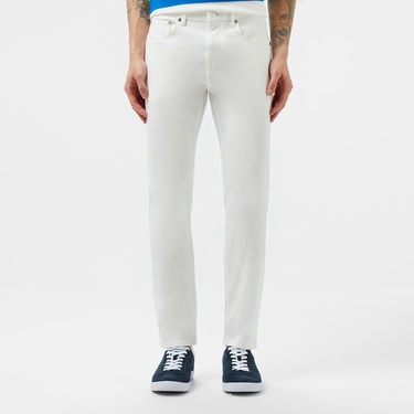  Lacoste Erkek Slim Fit Beyaz Jean Pantolon