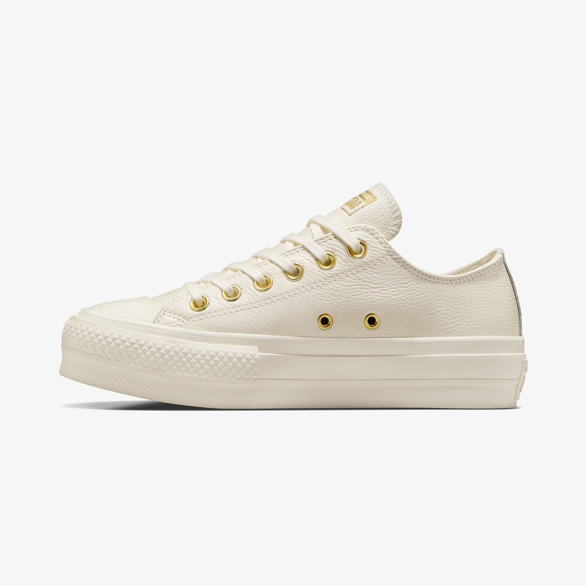 Converse Chuck Taylor All Star Lift Unisex Krem Deri Platform Sneaker