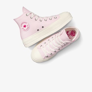  Converse Chuck Taylor All Star Lift Hearts Unisex Pembe Platform Sneaker