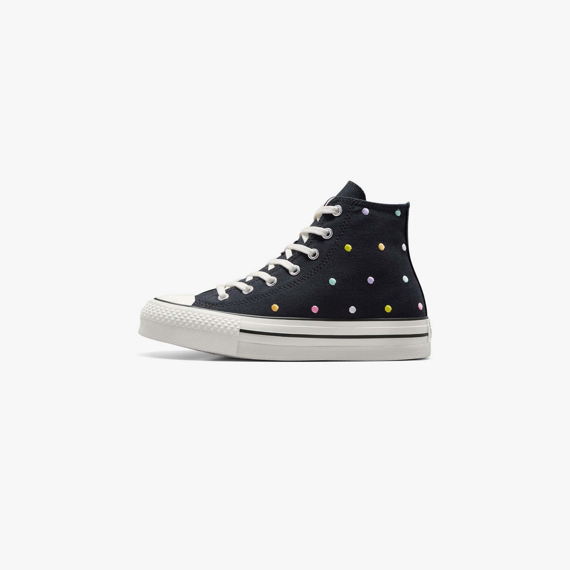 Converse Chuck Taylor All Star EVA Lift Polka Dots Çocuk Siyah Platform Sneaker