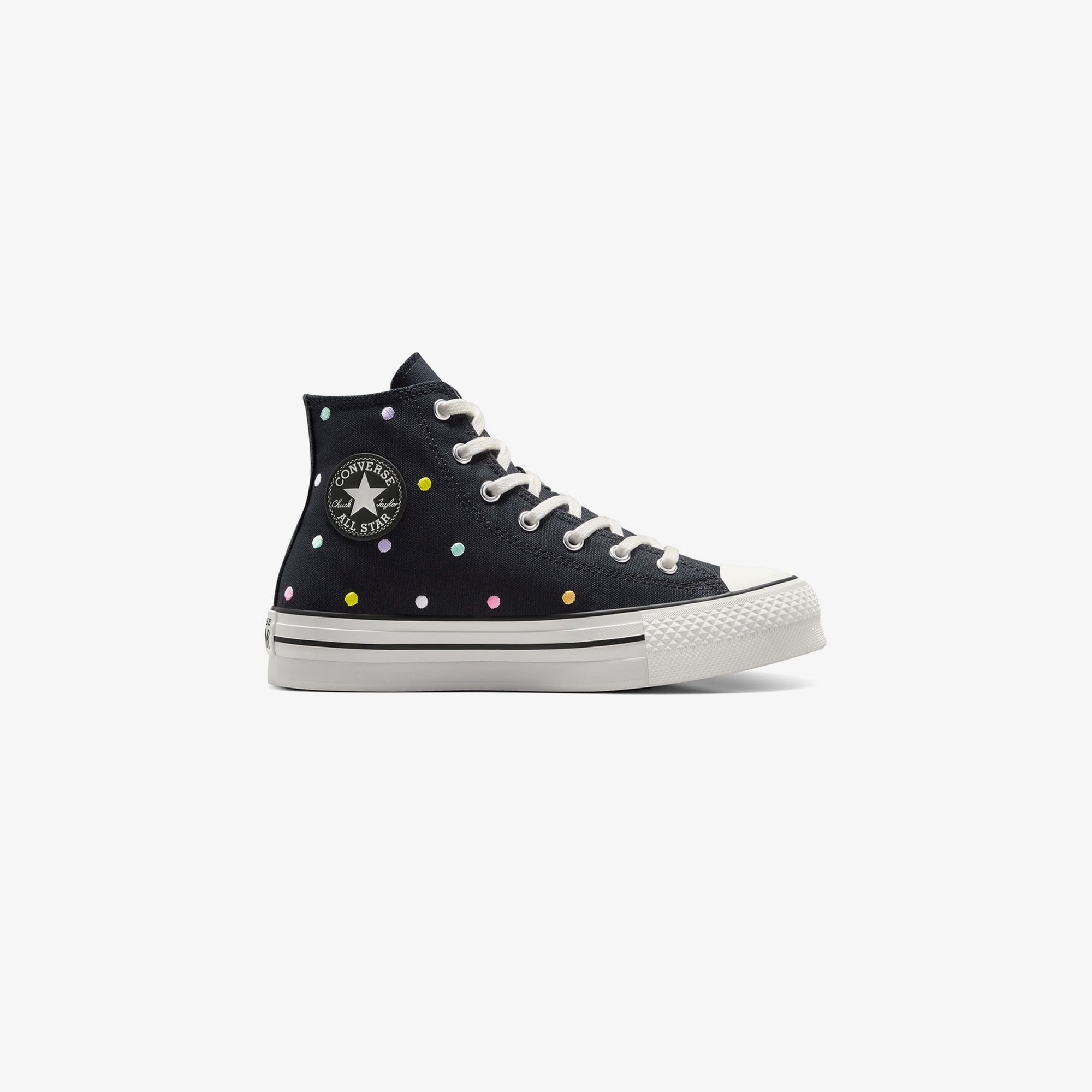 Converse Chuck Taylor All Star EVA Lift Polka Dots Çocuk Siyah Platform Sneaker - Görsel 2