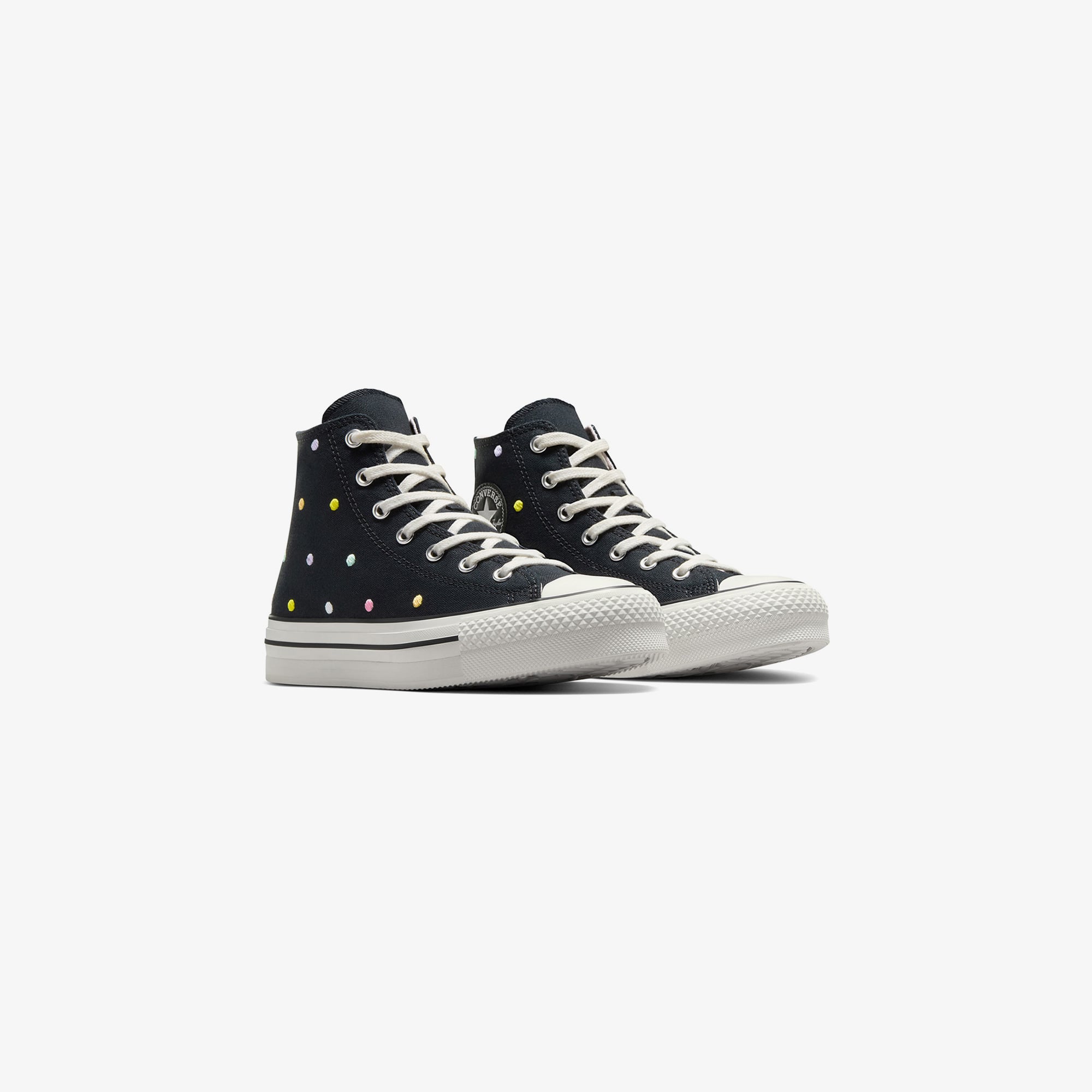 Converse Chuck Taylor All Star EVA Lift Polka Dots Çocuk Siyah Platform Sneaker - Görsel 4