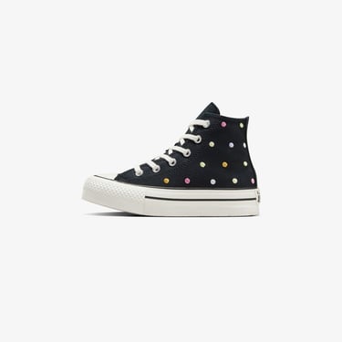  Converse Chuck Taylor All Star EVA Lift Polka Dots Çocuk Siyah Platform Sneaker