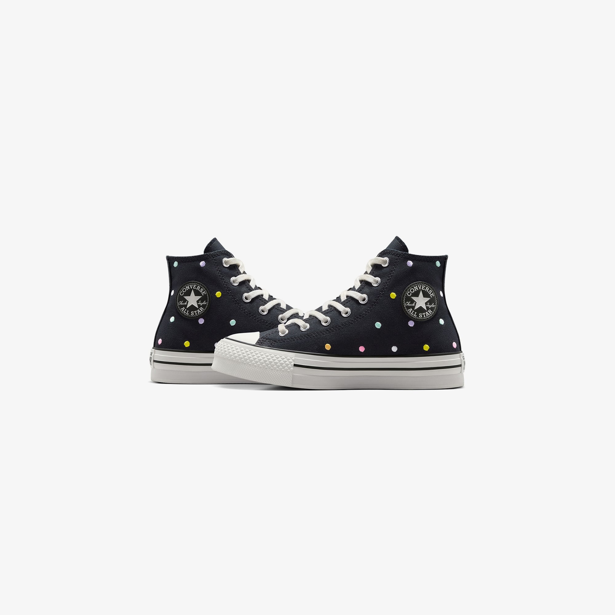 Converse Chuck Taylor All Star EVA Lift Polka Dots Çocuk Siyah Platform Sneaker - Görsel 7