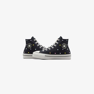  Converse Chuck Taylor All Star EVA Lift Polka Dots Çocuk Siyah Platform Sneaker