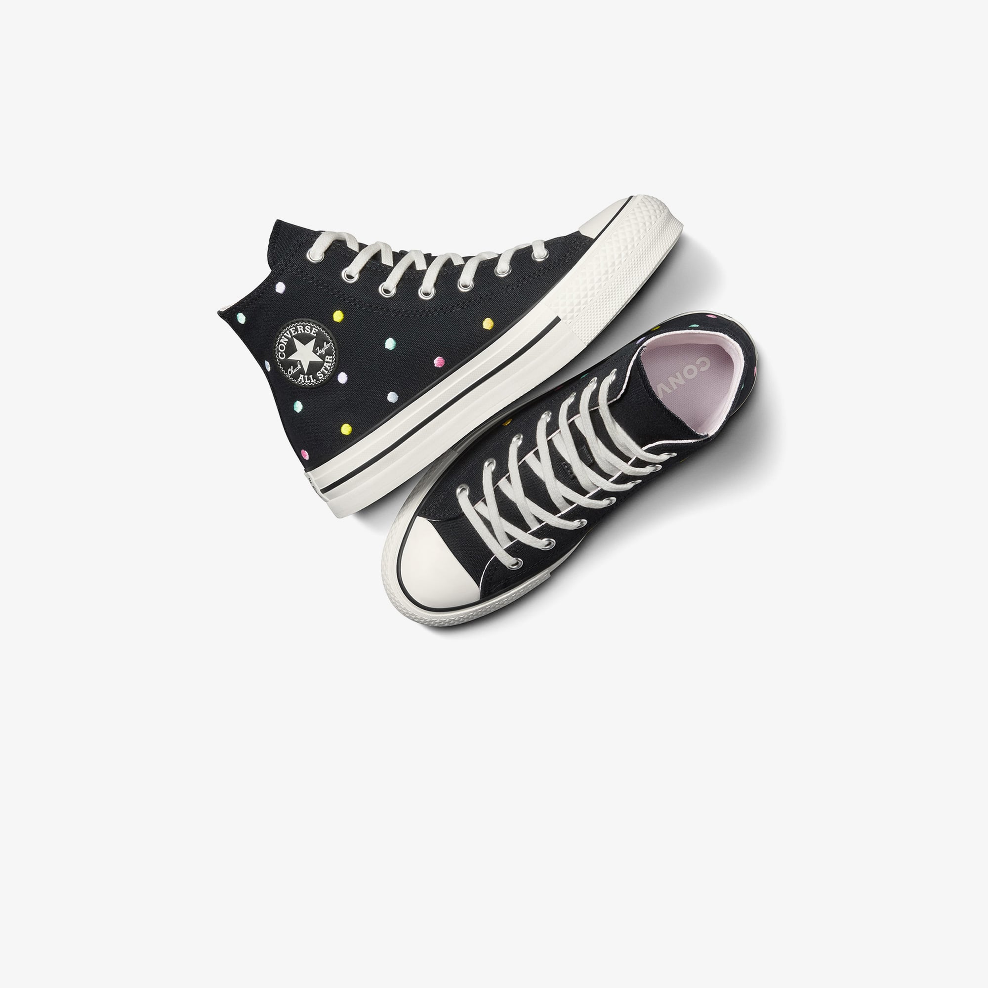 Converse Chuck Taylor All Star EVA Lift Polka Dots Çocuk Siyah Platform Sneaker - Görsel 6