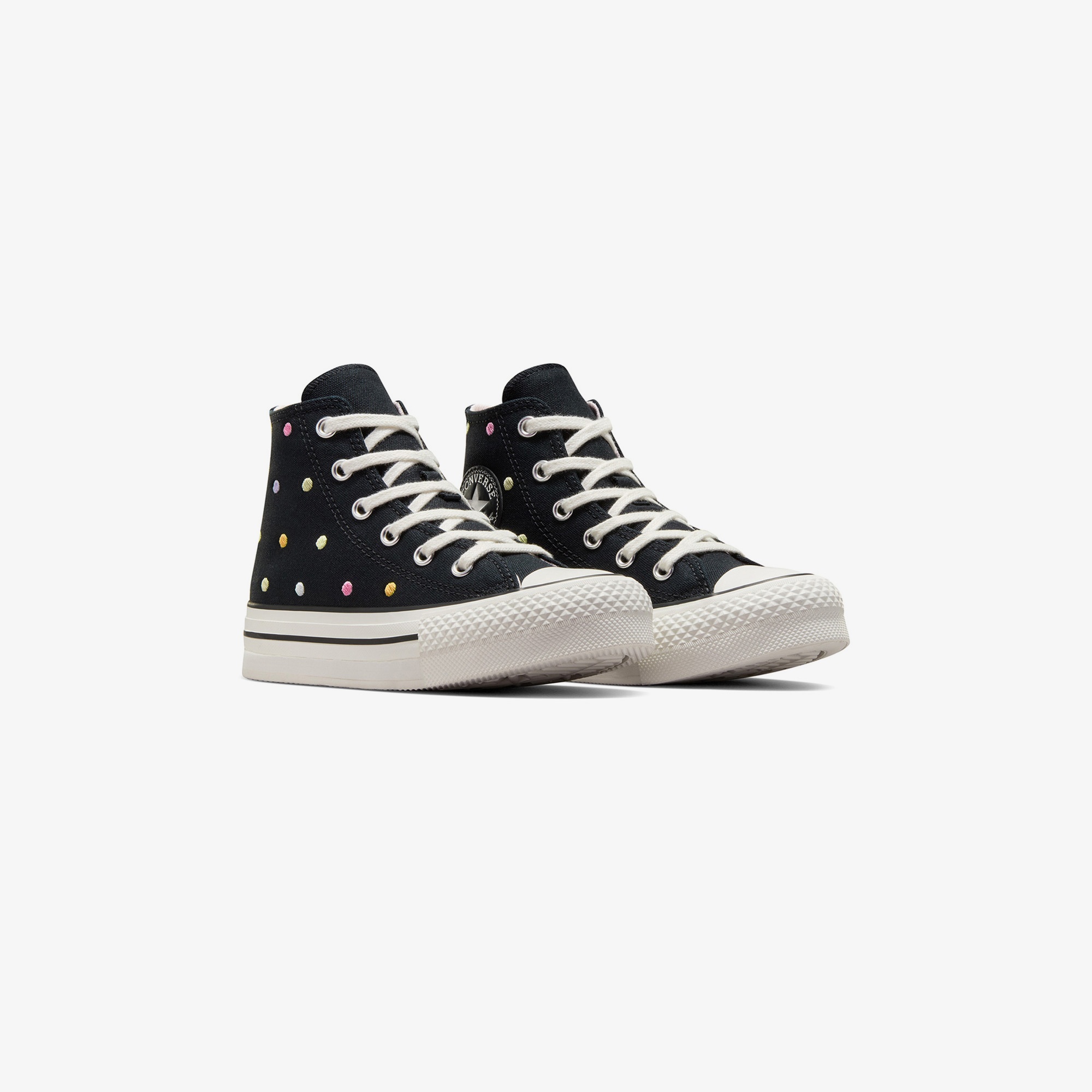Converse Chuck Taylor All Star EVA Lift Polka Dots Çocuk Siyah Platform Sneaker