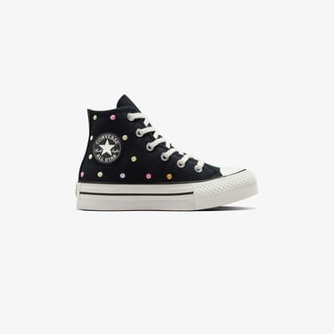  Converse Chuck Taylor All Star EVA Lift Polka Dots Çocuk Siyah Platform Sneaker