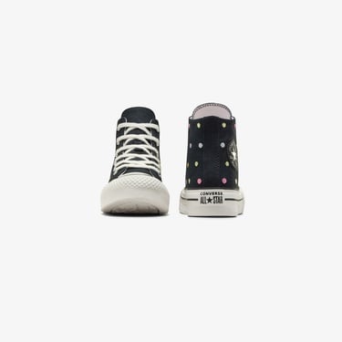  Converse Chuck Taylor All Star EVA Lift Polka Dots Çocuk Siyah Platform Sneaker