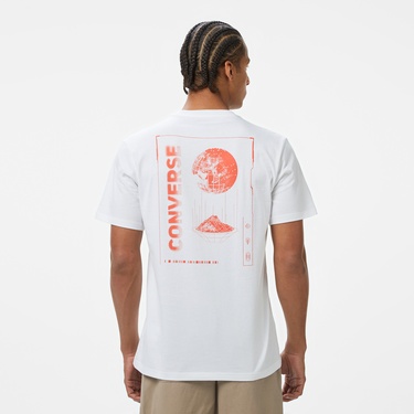  Converse Erkek Grafik Baskılı Beyaz T-Shirt