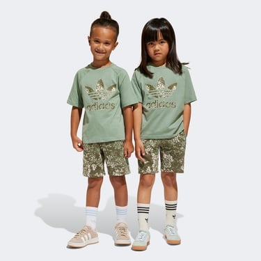  adidas Short Tee Set Çocuk Yeşil Şort Takımı