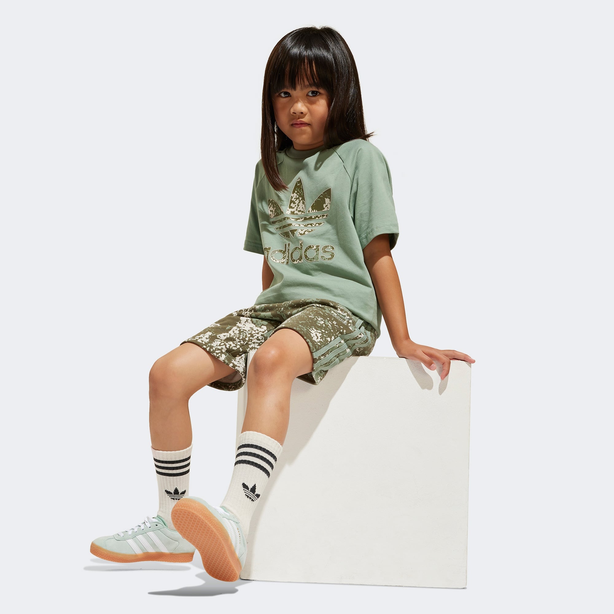 adidas Short Tee Set Çocuk Yeşil Şort Takımı