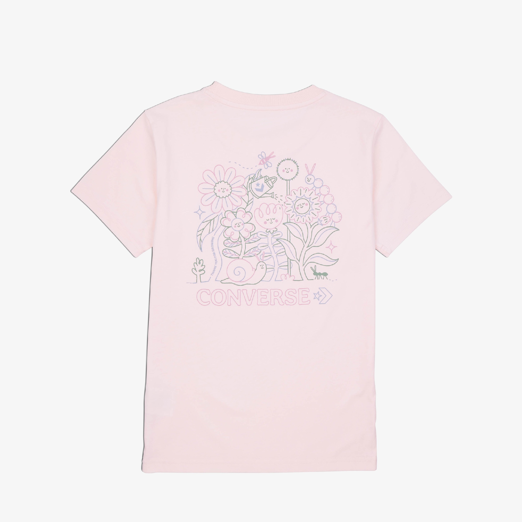 Converse Çiçek Baskılı Kadın Pembe T-Shirt