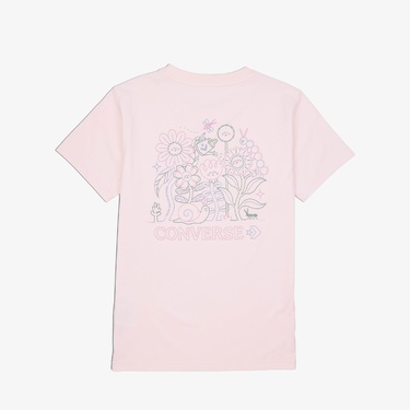  Converse Çiçek Baskılı Kadın Pembe T-Shirt