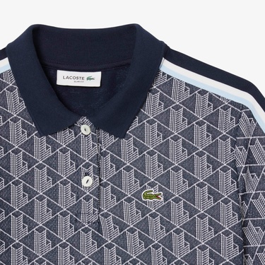  Lacoste Slim Fit Monogram Kadın Siyah Polo