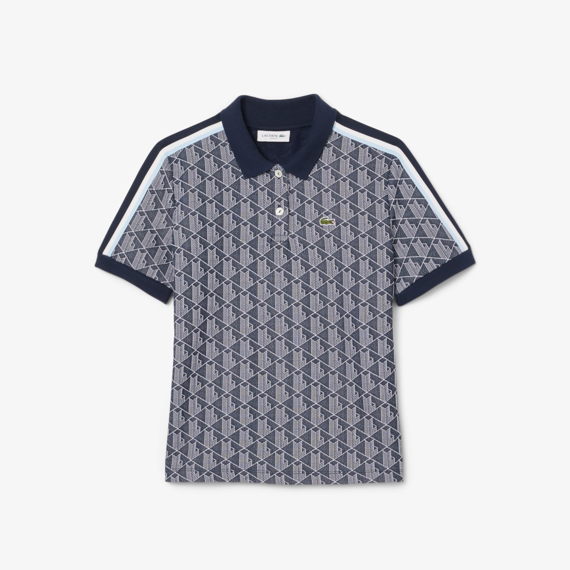 Lacoste Slim Fit Monogram Kadın Siyah Polo