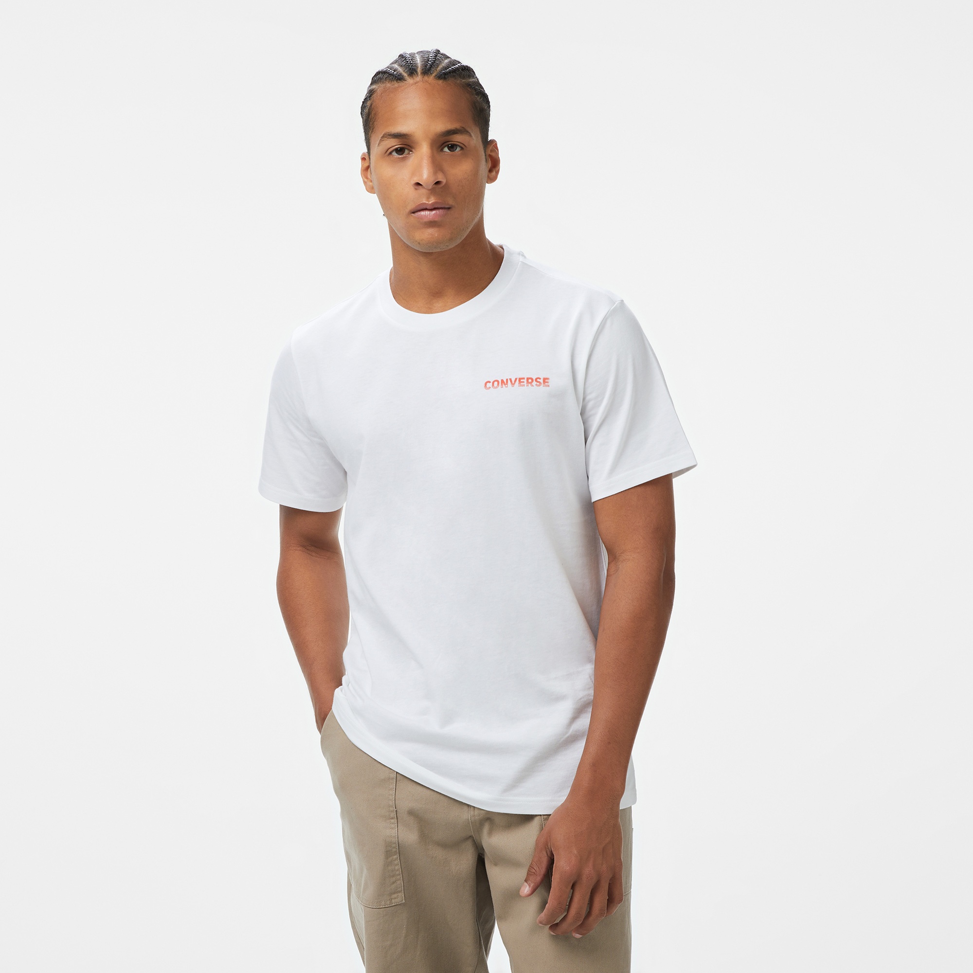 Converse Erkek Grafik Baskılı Beyaz T-Shirt