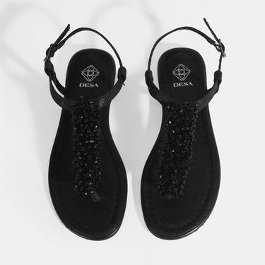  Kadın Siyah Parmak Arası Sandalet