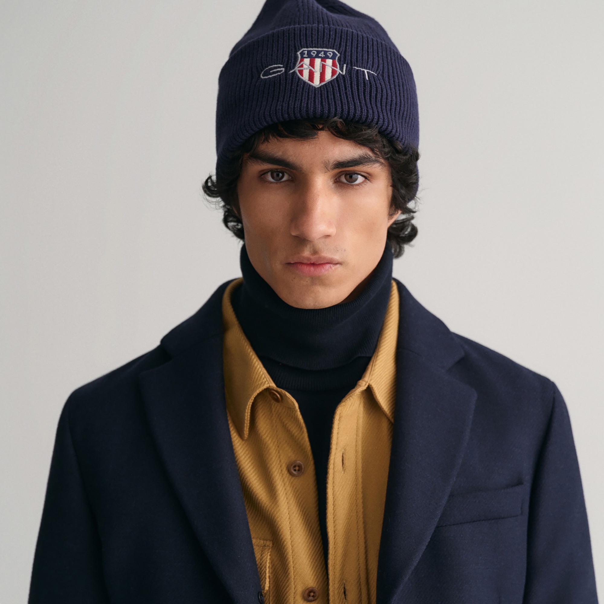 Gant Unisex Lacivert Logolu Bere