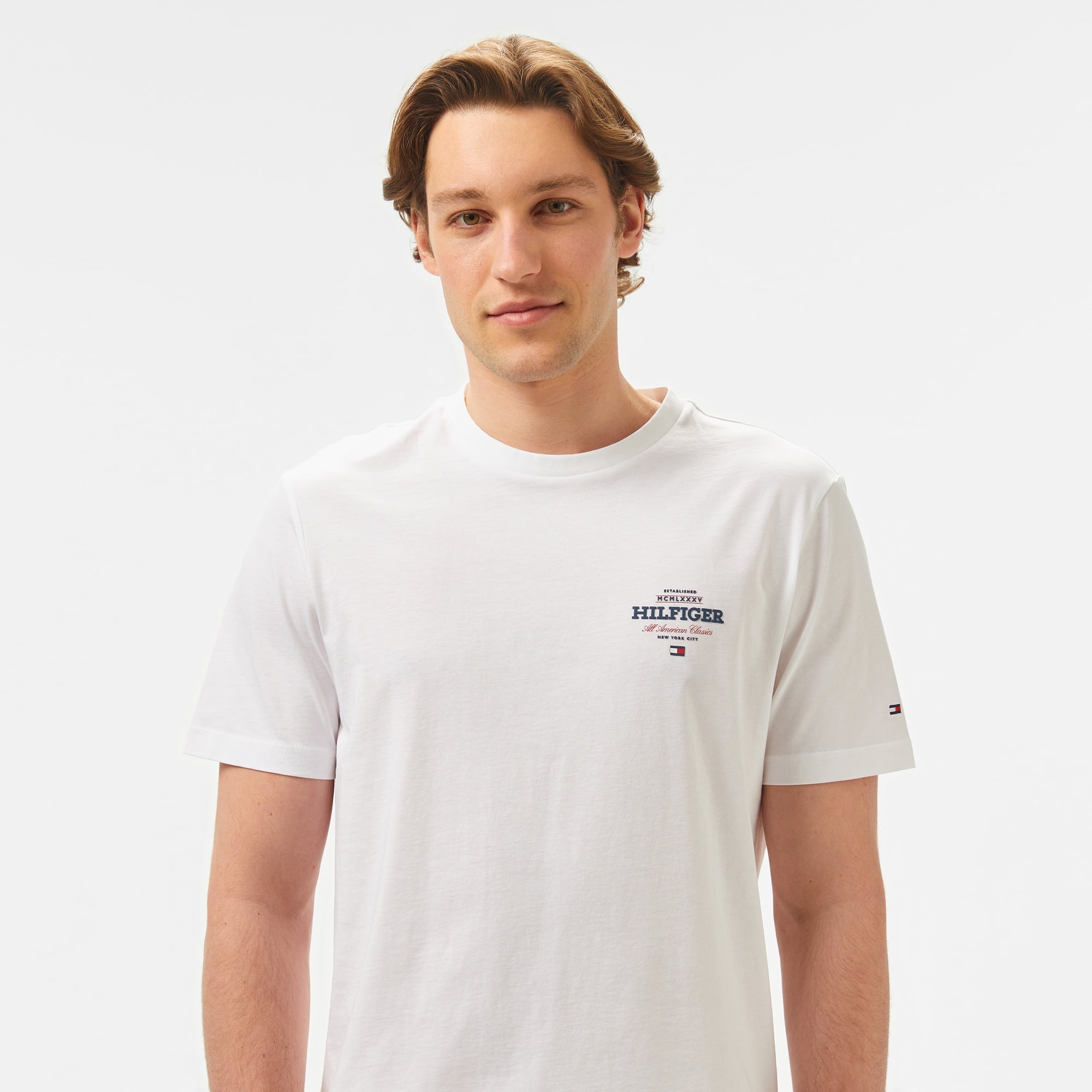 Tommy Hilfiger Monotype All American Erkek Beyaz T-Shirt