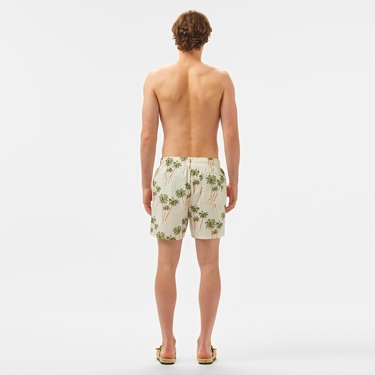  Tommy Hilfiger Medium Drawstring Print Erkek Bej Deniz Şortu