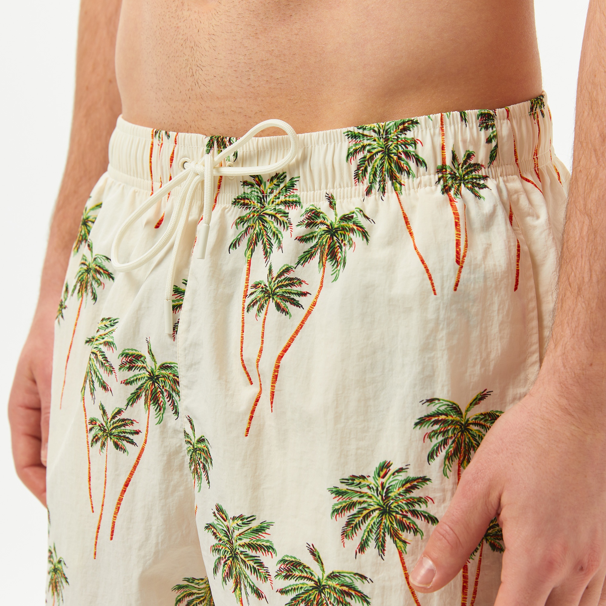 Tommy Hilfiger Medium Drawstring Print Erkek Bej Deniz Şortu