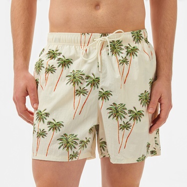  Tommy Hilfiger Medium Drawstring Print Erkek Bej Deniz Şortu