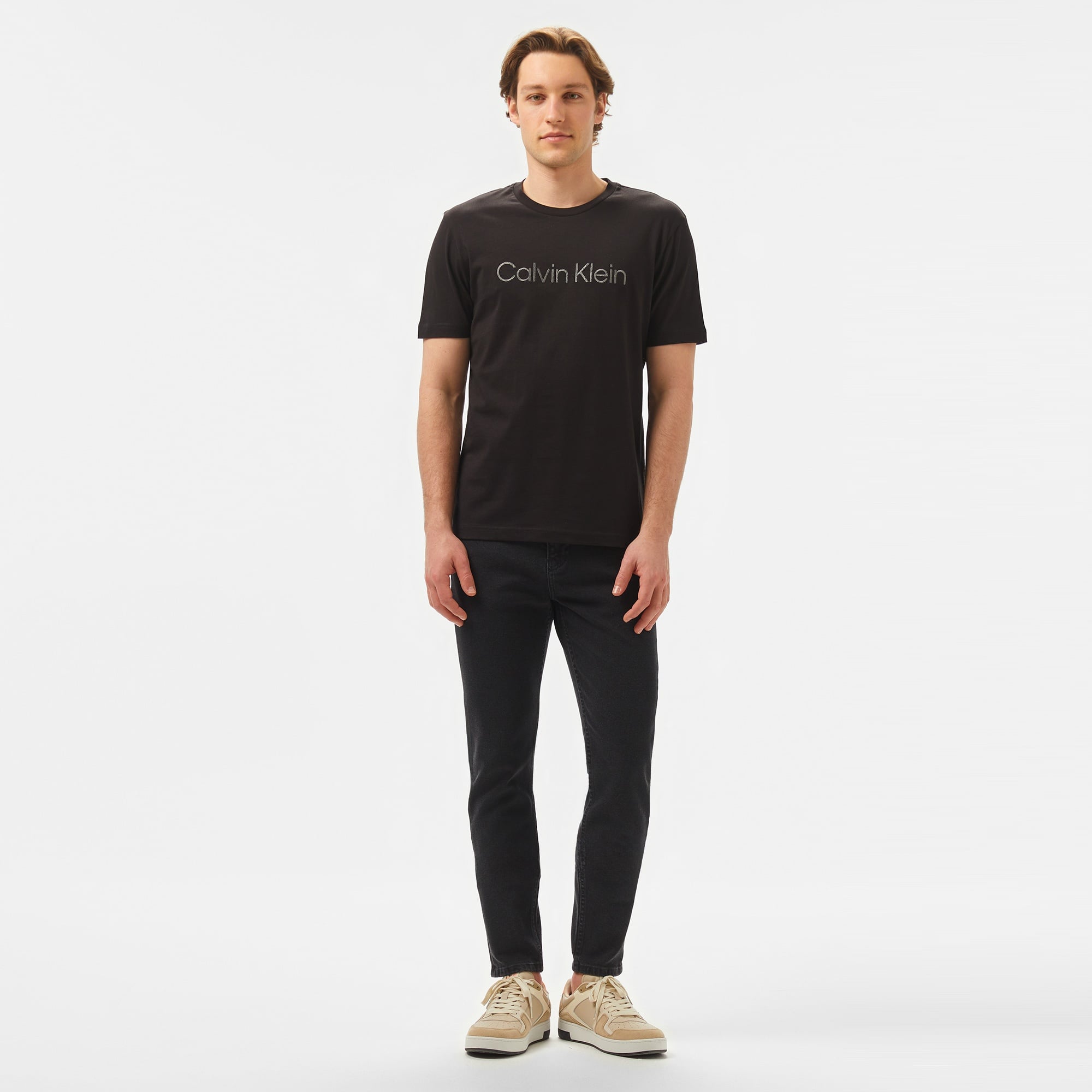 Calvin Klein Logo Erkek Siyah T-Shirt