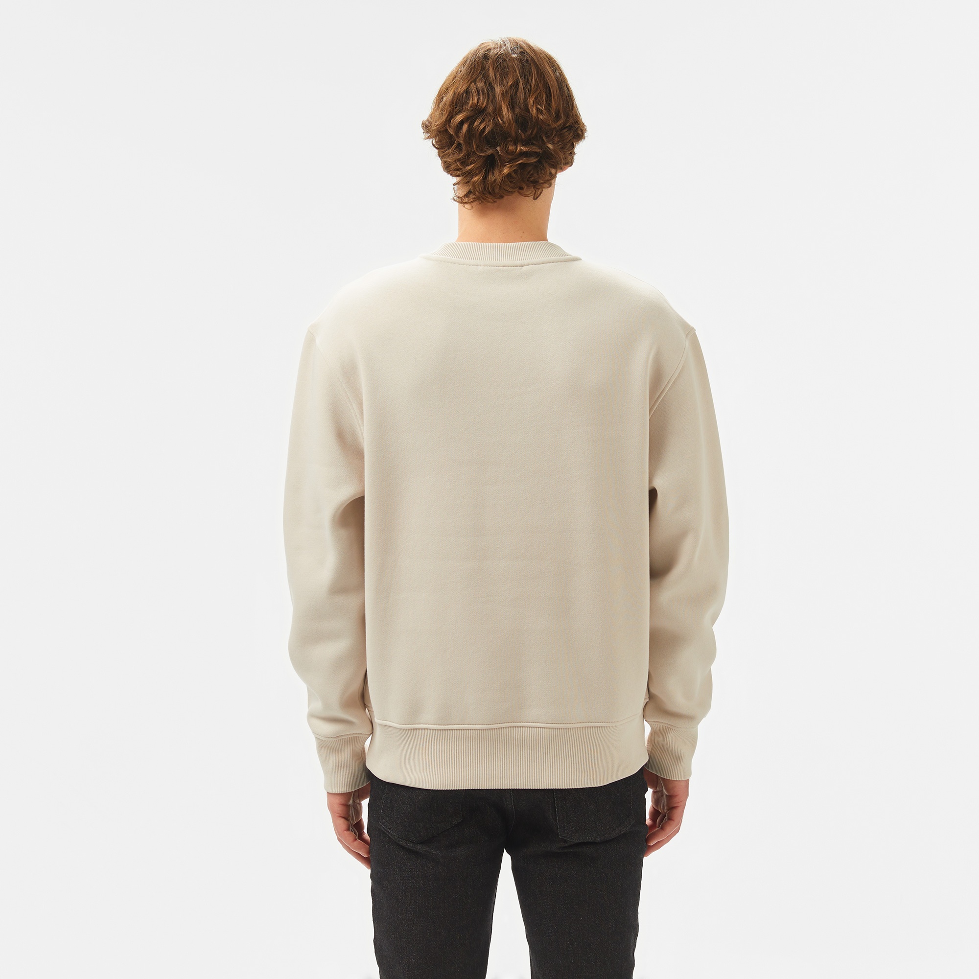 Calvin Klein Monologo Erkek Bej Sweatshirt