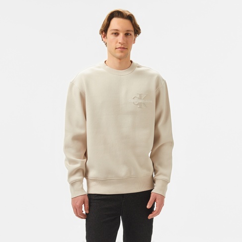  Calvin Klein Monologo Erkek Bej Sweatshirt
