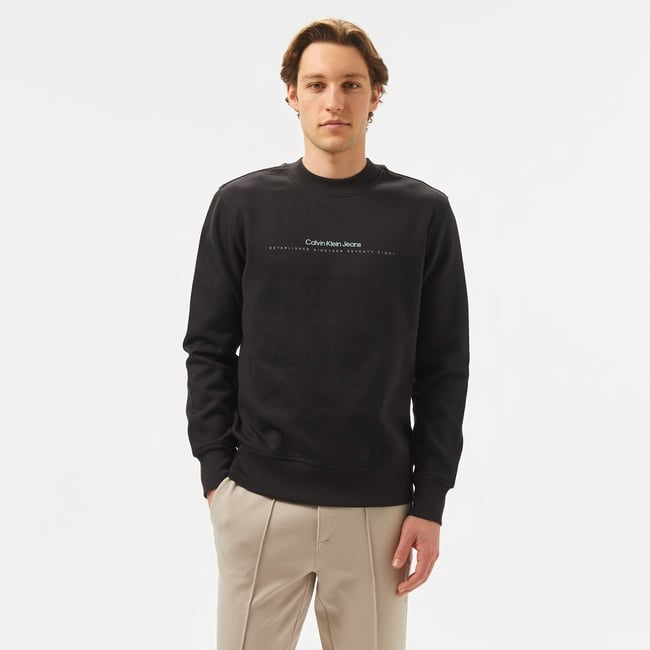  Calvin Klein Minimal Logo Erkek Siyah Sweatshirt