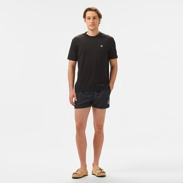  Calvin Klein Serif Font Graphic Erkek Siyah T-Shirt