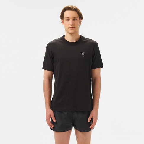  Calvin Klein Serif Font Graphic Erkek Siyah T-Shirt