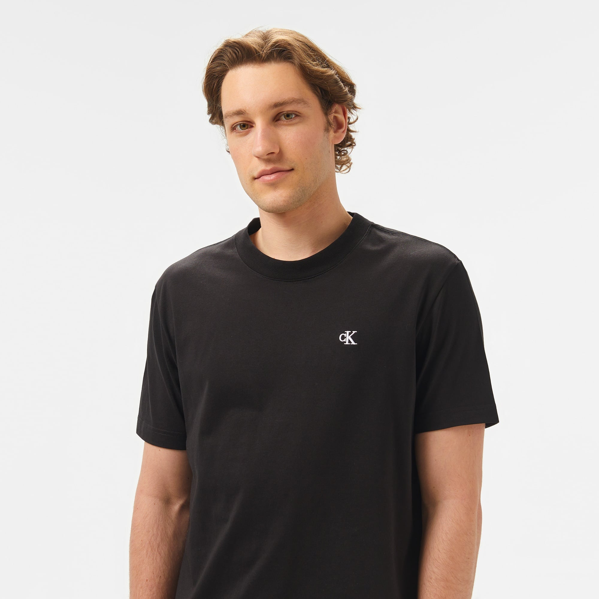 Calvin Klein Serif Font Graphic Erkek Siyah T-Shirt