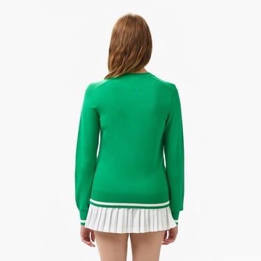  Kadın Regular Fit Bisiklet Yaka Yeşil Triko