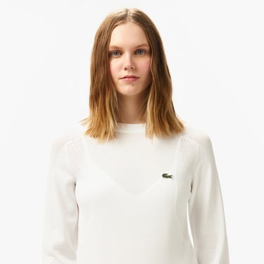  Kadın Regular Fit Bisiklet Yaka Beyaz Triko