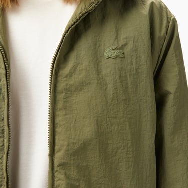  Lacoste Kadın Kapüşonlu Yeşil Yağmurluk